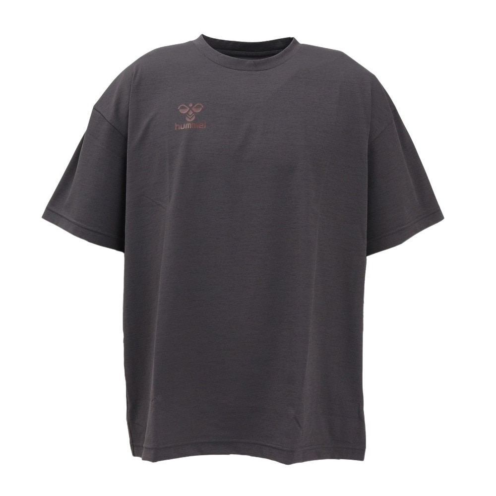 ヒュンメル（hummel）（メンズ、レディース）【新商品】 スポーツウェア コットンライク Tシャツ ユニセックス チャコール UVカット HAPB4089-921