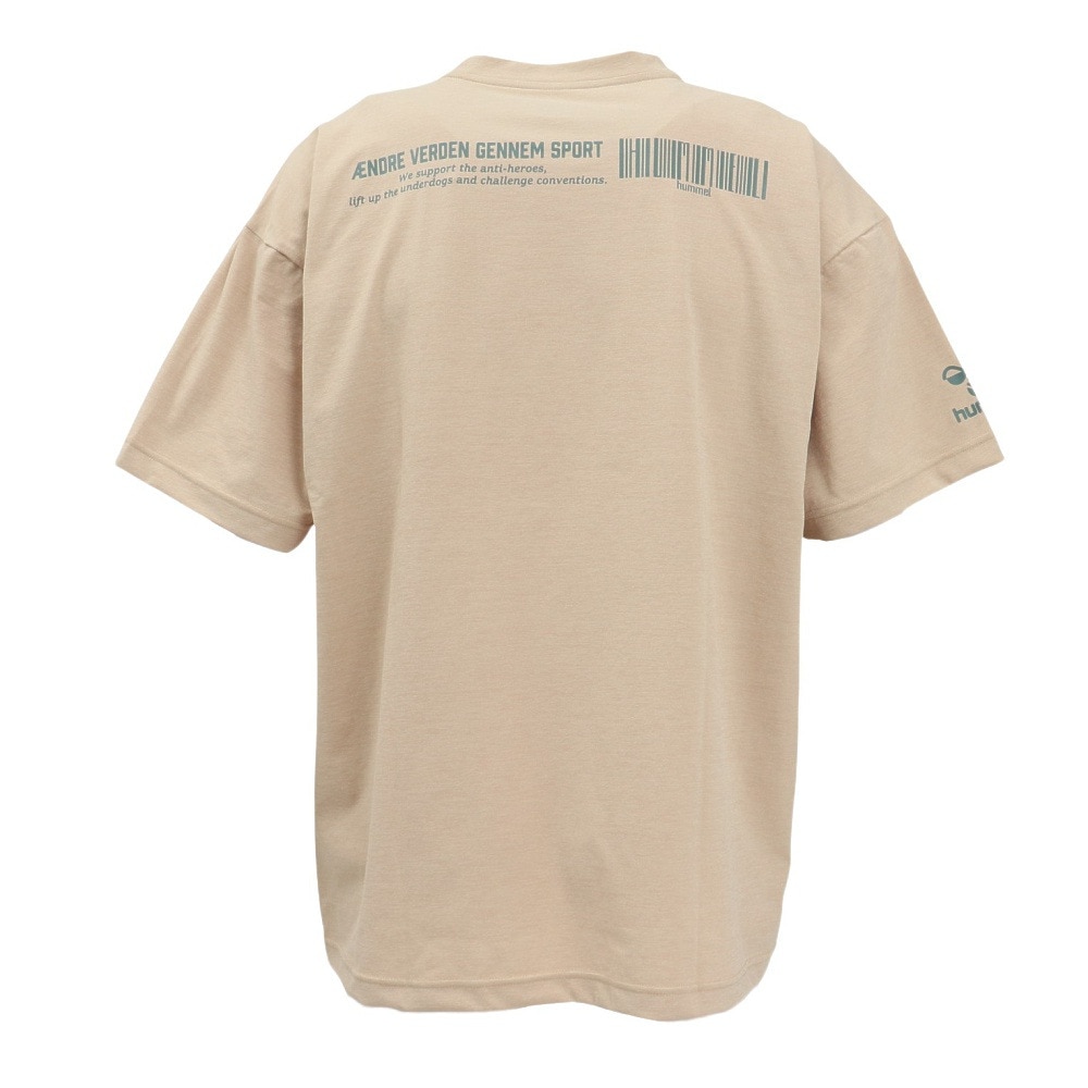 ヒュンメル（hummel）（メンズ、レディース）【新商品】 スポーツウェア コットンライク Tシャツ ユニセックス ライトベージュ UVカット HAPB4092-421