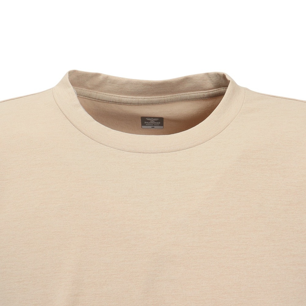 ヒュンメル（hummel）（メンズ、レディース）【新商品】 スポーツウェア コットンライク Tシャツ ユニセックス ライトベージュ UVカット HAPB4092-421