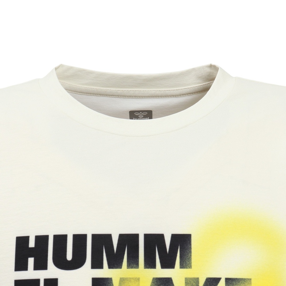 ヒュンメル（hummel）（メンズ、レディース）【新商品】 スポーツウェア コットンライク Tシャツ ユニセックス オフホワイト UVカット XB HAPB4094XB-11