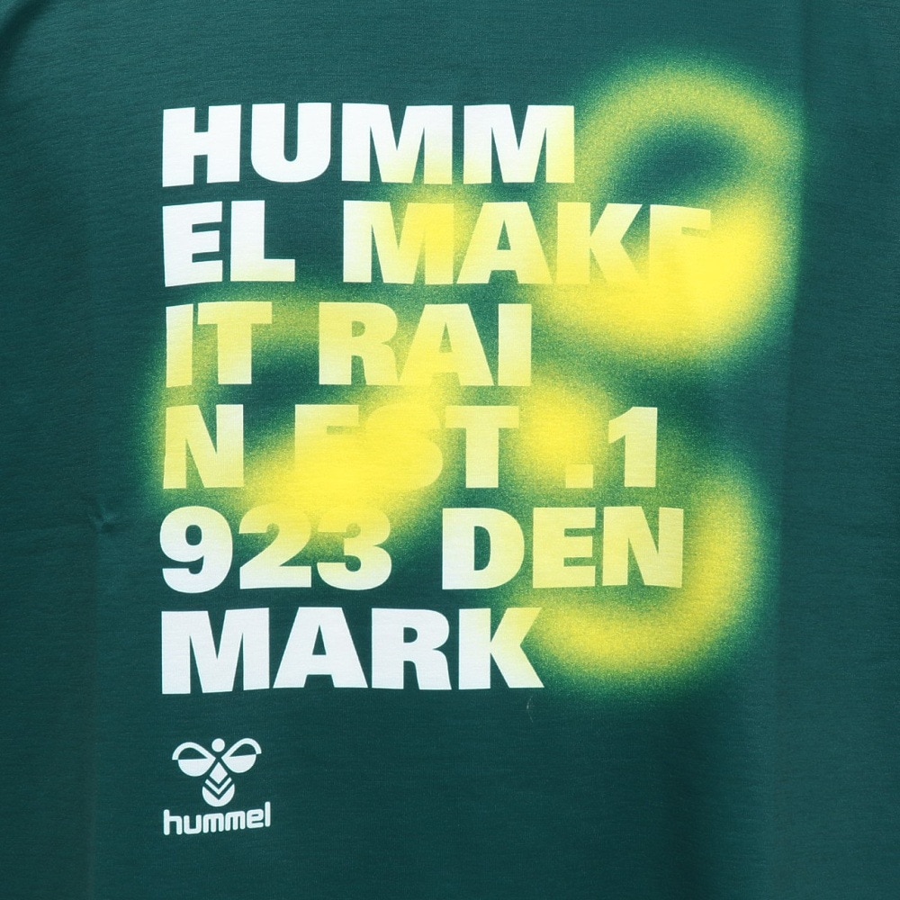 ヒュンメル（hummel）（メンズ、レディース）【新商品】 スポーツウェア コットンライク Tシャツ ユニセックス グリーン UVカット XB HAPB4094XB-563