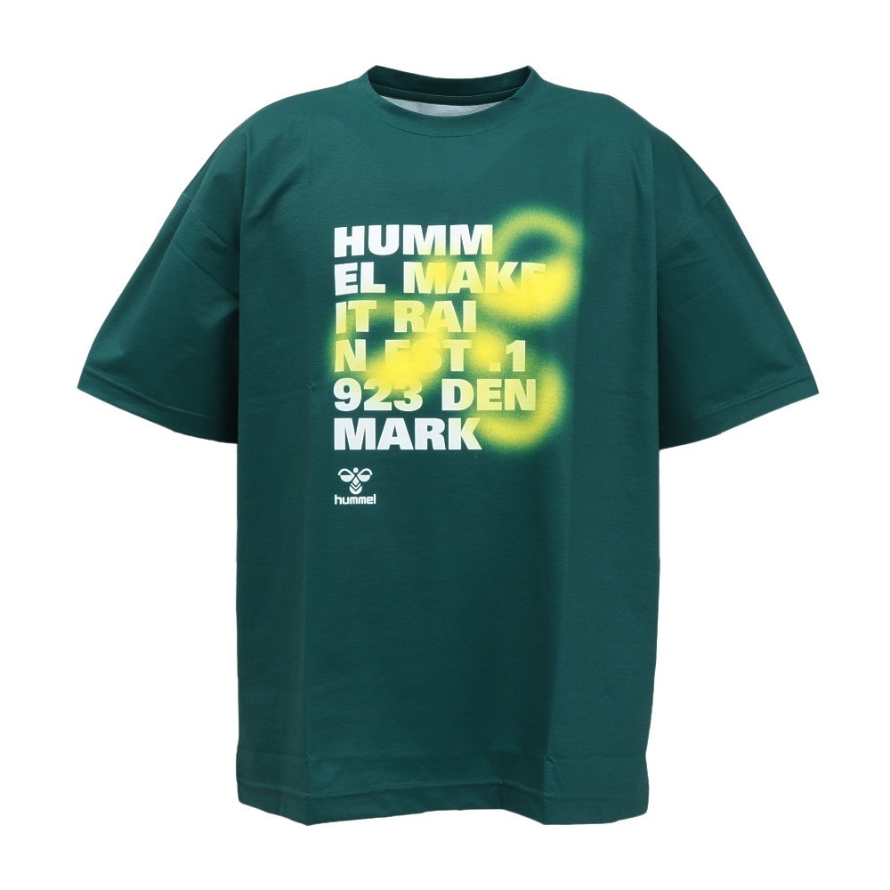 ヒュンメル（hummel）（メンズ、レディース）【新商品】 スポーツウェア コットンライク Tシャツ ユニセックス グリーン UVカット XB HAPB4094XB-563