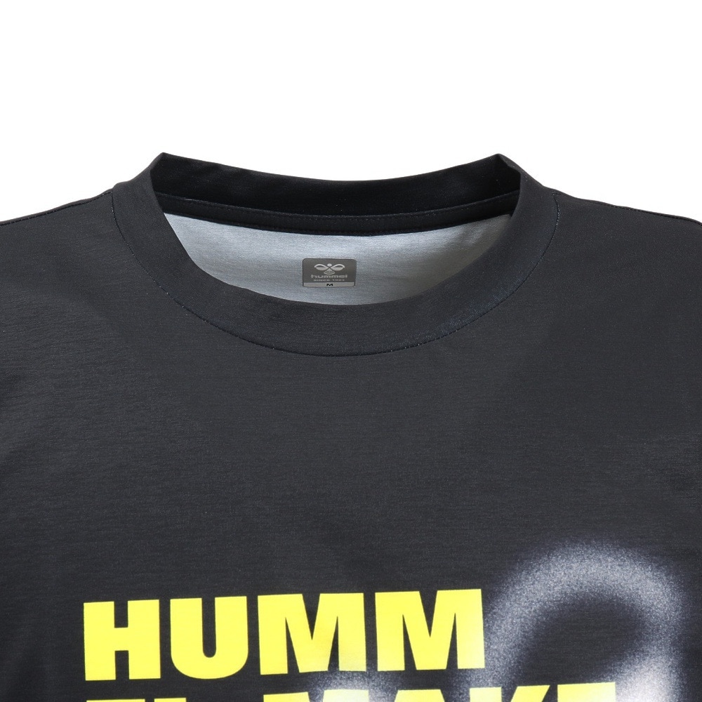 ヒュンメル（hummel）（メンズ、レディース）【新商品】 スポーツウェア コットンライク Tシャツ ユニセックス ブラック UVカット XB HAPB4094XB-90