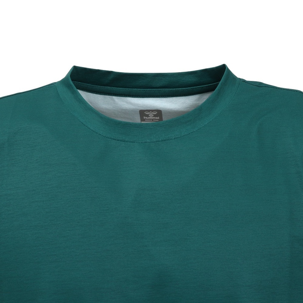 ヒュンメル（hummel）（メンズ、レディース）【新商品】 スポーツウェア コットンライク Tシャツ ユニセックス グリーン XB UVカット HAPB4095XB-563