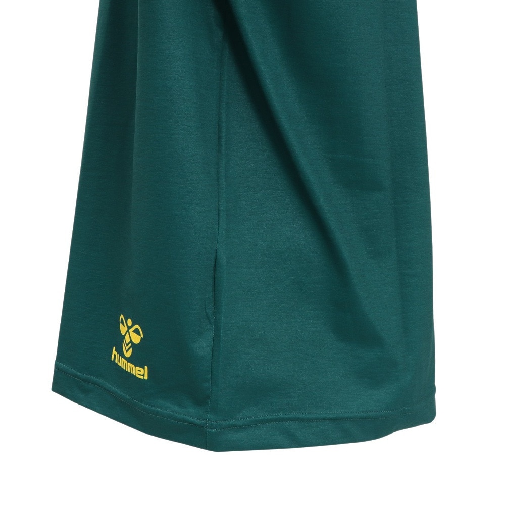 ヒュンメル（hummel）（メンズ、レディース）【新商品】 スポーツウェア コットンライク Tシャツ ユニセックス グリーン XB UVカット HAPB4095XB-563