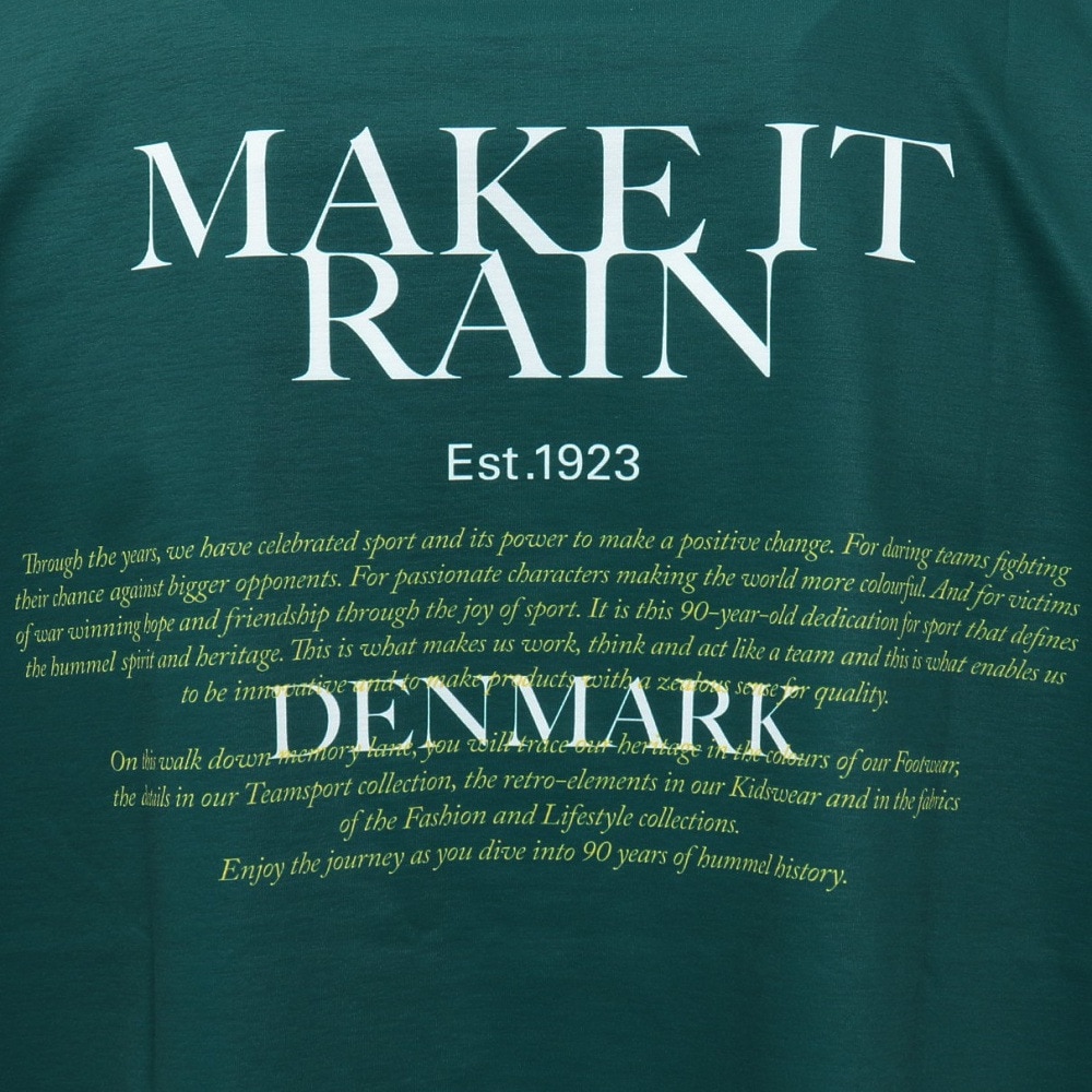 ヒュンメル（hummel）（メンズ、レディース）【新商品】 スポーツウェア コットンライク Tシャツ ユニセックス グリーン XB UVカット HAPB4095XB-563