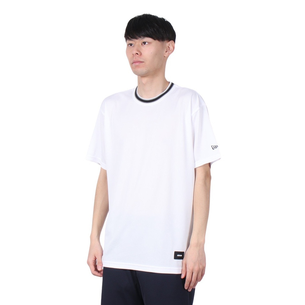 ニューエラ（NEW ERA）（メンズ）バスケットボールウェア 半袖 テック Tシャツ Stripe Colla 14410130
