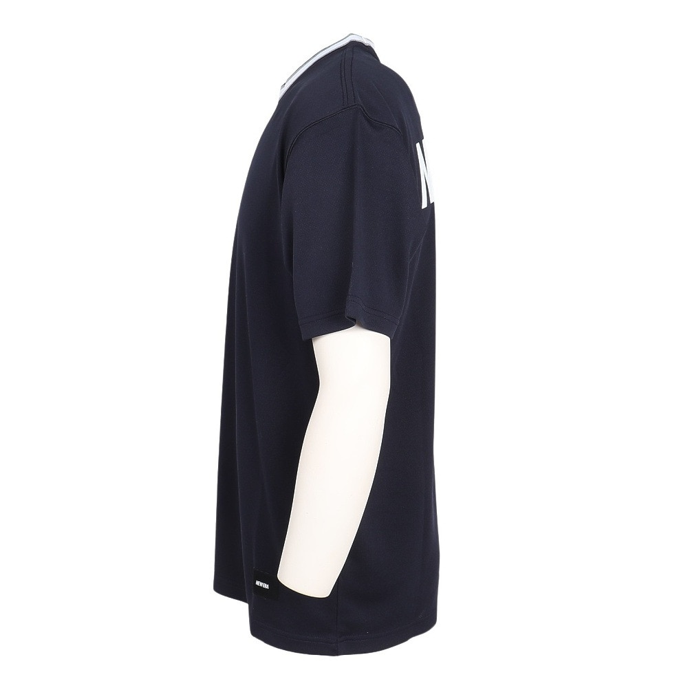 ニューエラ（NEW ERA）（メンズ）バスケットボールウェア Performance Apparel 半袖 テック Tシャツ Stripe Collar NVY 14410131