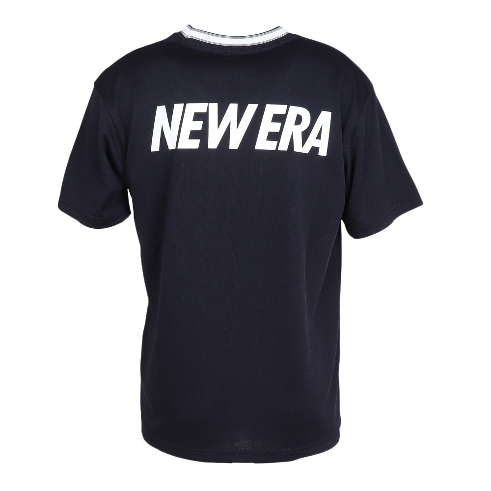 ニューエラ（NEW ERA）（メンズ）バスケットボールウェア Performance Apparel 半袖 テック Tシャツ Stripe Collar NVY 14410131