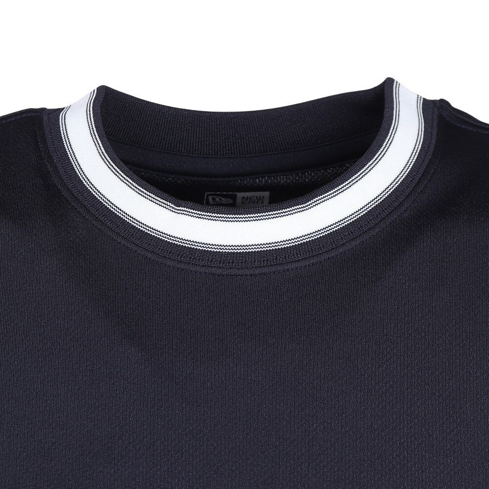 ニューエラ（NEW ERA）（メンズ）バスケットボールウェア Performance Apparel 半袖 テック Tシャツ Stripe Collar NVY 14410131