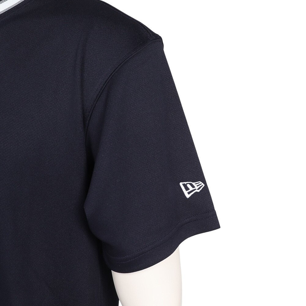 ニューエラ（NEW ERA）（メンズ）バスケットボールウェア Performance Apparel 半袖 テック Tシャツ Stripe Collar NVY 14410131