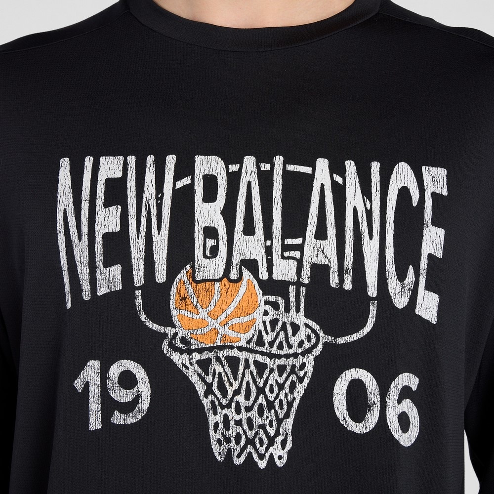 ニューバランス（new balance）（メンズ）バスケットボールウェア グラフィック トレーニング ロングスリーブシャツ MT53631BK