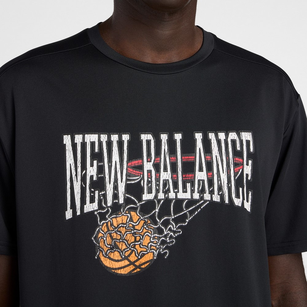 ニューバランス（new balance）（メンズ）バスケットボールウェア グラフィック トレーニング ショートスリーブシャツ MT53630BK