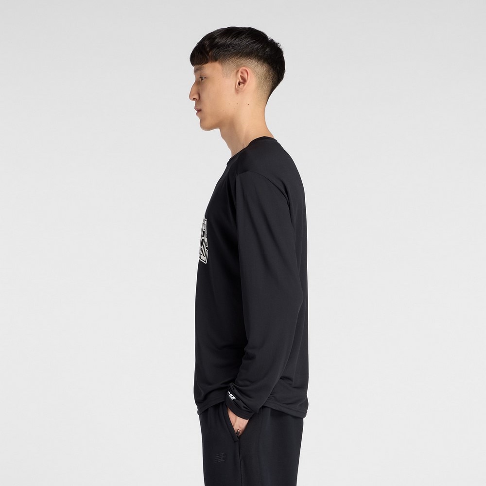 ニューバランス（new balance）（メンズ）バスケットボールウェア グラフィック トレーニング ロングスリーブシャツ MT53632BK