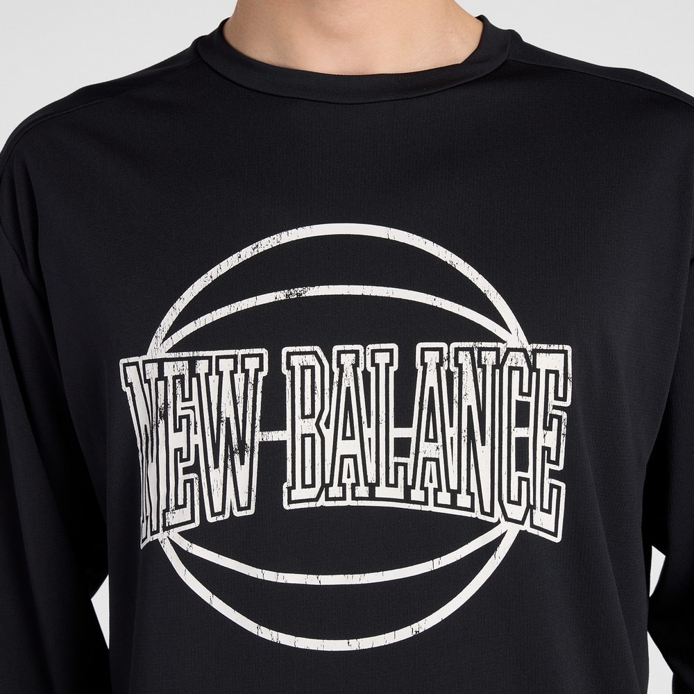 ニューバランス（new balance）（メンズ）バスケットボールウェア グラフィック トレーニング ロングスリーブシャツ MT53632BK