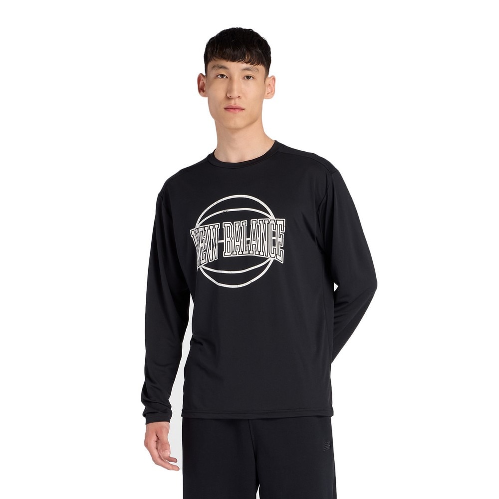 ニューバランス（new balance）（メンズ）バスケットボールウェア グラフィック トレーニング ロングスリーブシャツ MT53632BK