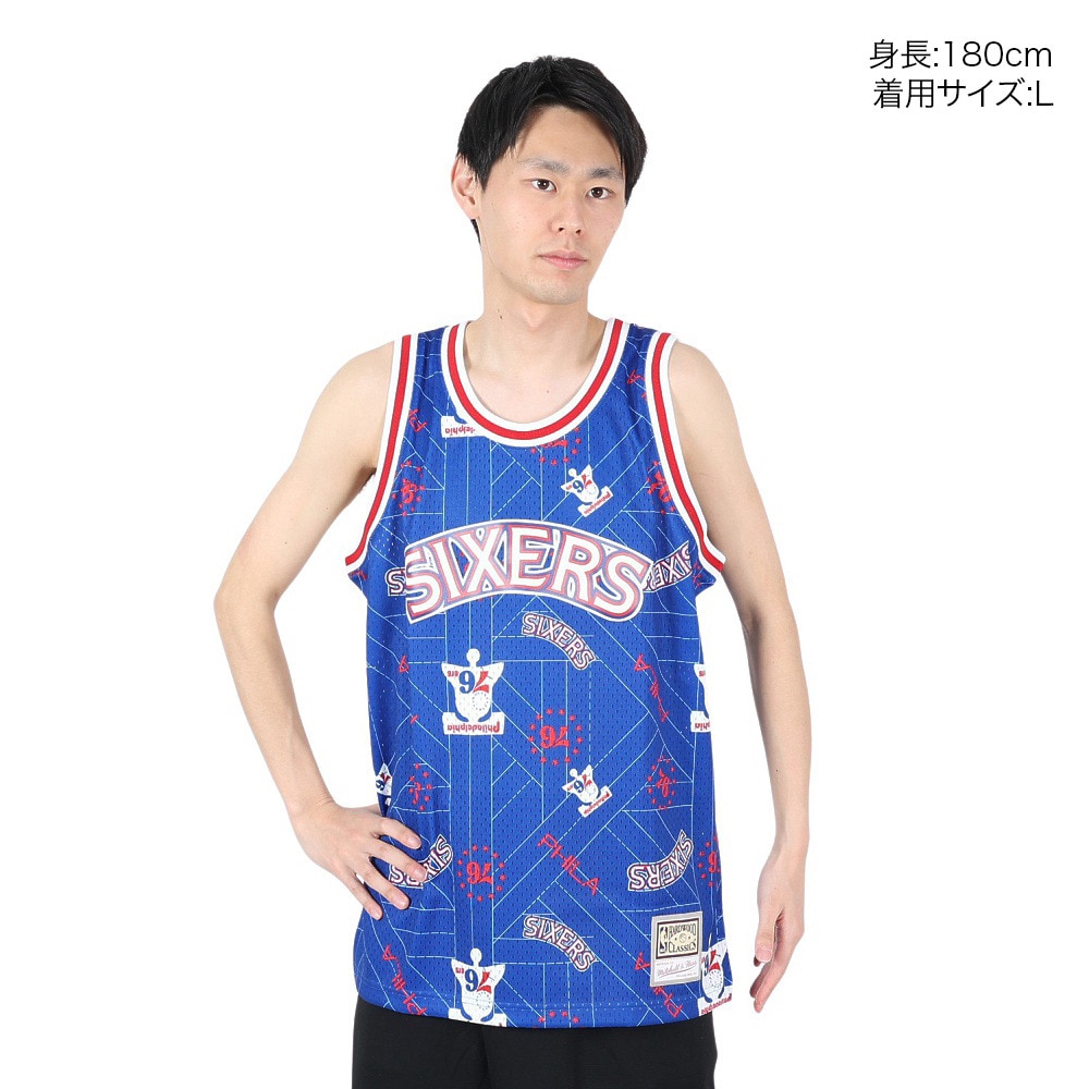 ミッチェルアンドネス（Mitchell&Ness）（メンズ）NBA 76ers セブンティシクサーズ Tear Up Pack タンクトップ MSPOBW19081-P76PTRY M