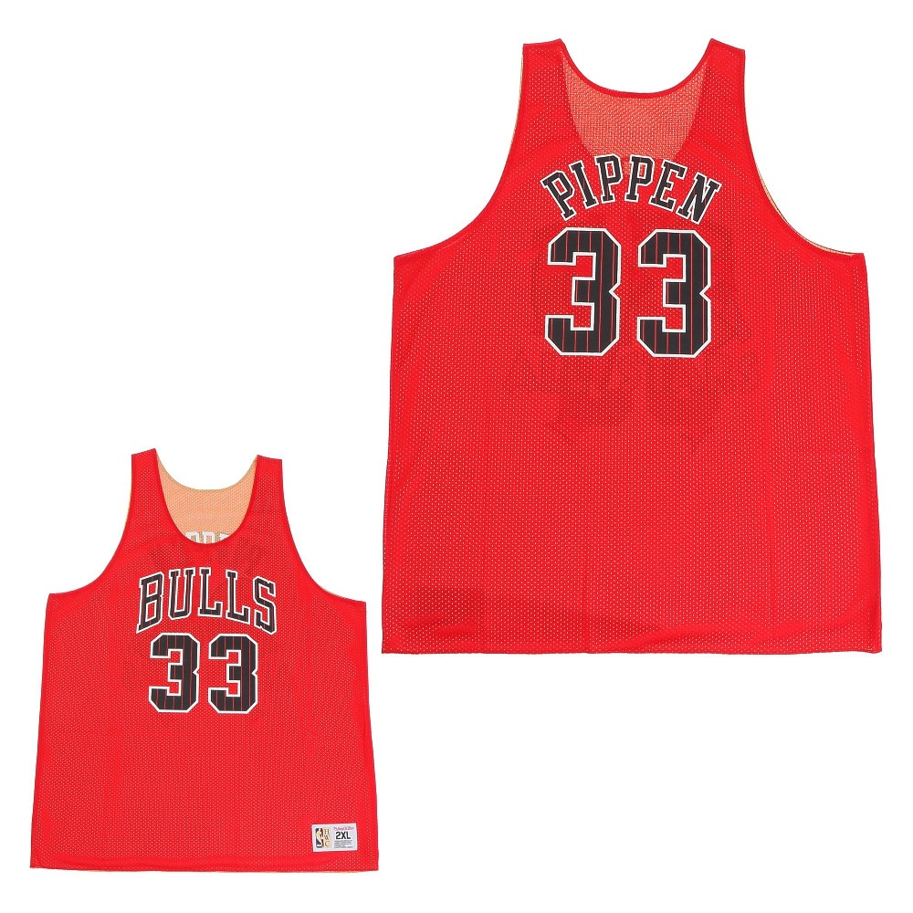 ミッチェルアンドネス（Mitchell&Ness）（メンズ）NBA シカゴブルズ スコッティピッペン リバーシブル メッシュ タンクトップ  MSRVMI19003-CBURDGD95SPI M