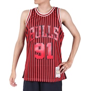 ミッチェルアンドネス（Mitchell&Ness）（メンズ）NBA シカゴブルズ デニスロッドマン ストライプ スイングマン タンクトップ SMJYBW19047-CBUPTRD97DRD M