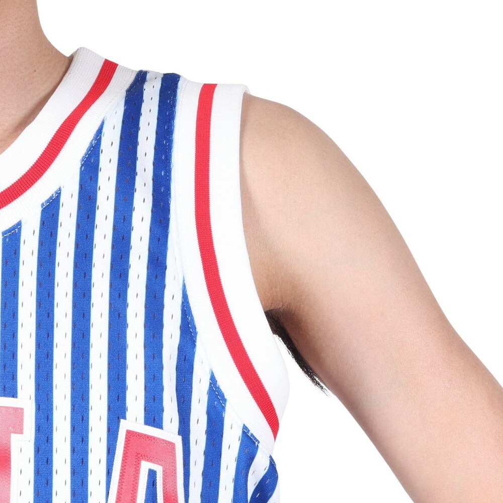 ミッチェルアンドネス（Mitchell&Ness）（メンズ）NBA 76ers アレンアイバーソン ストライプ スイングマン タンクトップ SMJYBW19047-P76PTNY00AIV M