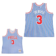 ミッチェルアンドネス（Mitchell&Ness）（メンズ）NBA 76ers アレンアイバーソン ストライプ スイングマン タンクトップ SMJYBW19047-P76PTNY00AIV M