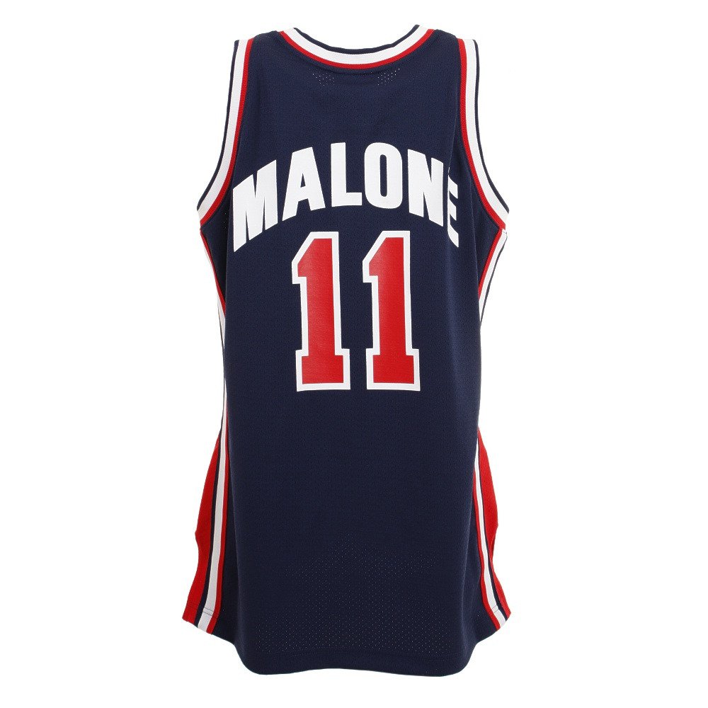 ミッチェルアンドネス（Mitchell&Ness）（メンズ）バスケットボールウェア Authentic USA カール・マローン タンクトップ AJY4GS18416-USANAVY92KMA