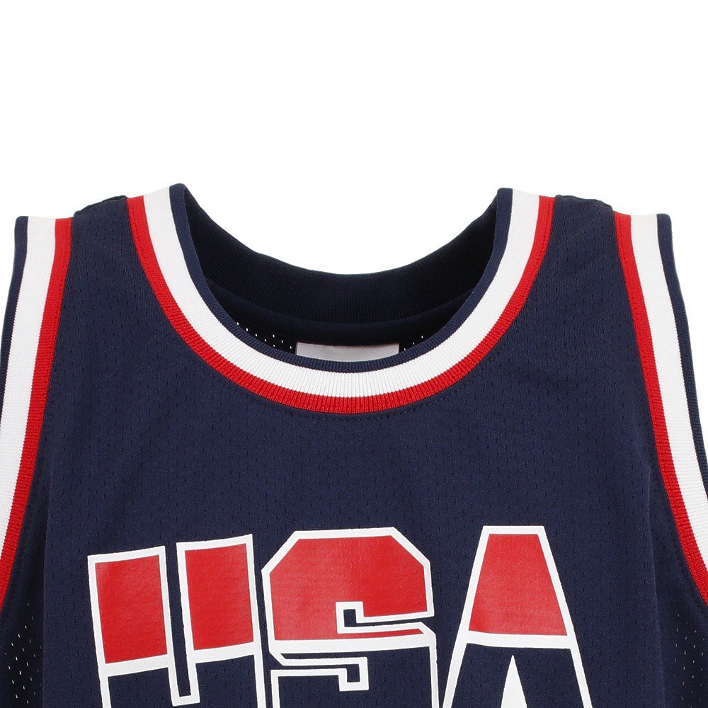 ミッチェルアンドネス（Mitchell&Ness）（メンズ）バスケットボールウェア Authentic USA カール・マローン タンクトップ AJY4GS18416-USANAVY92KMA