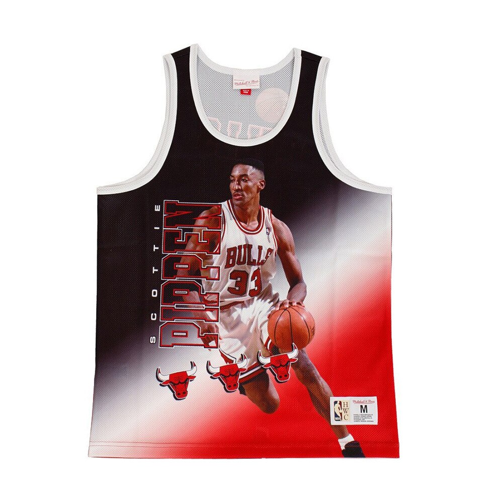 ミッチェルアンドネス（Mitchell&Ness）（メンズ）NBA シカゴブルズ スコッティピッペン Behind The Back タンクトップ  MSTKMI19002-CBUWHITSPI M