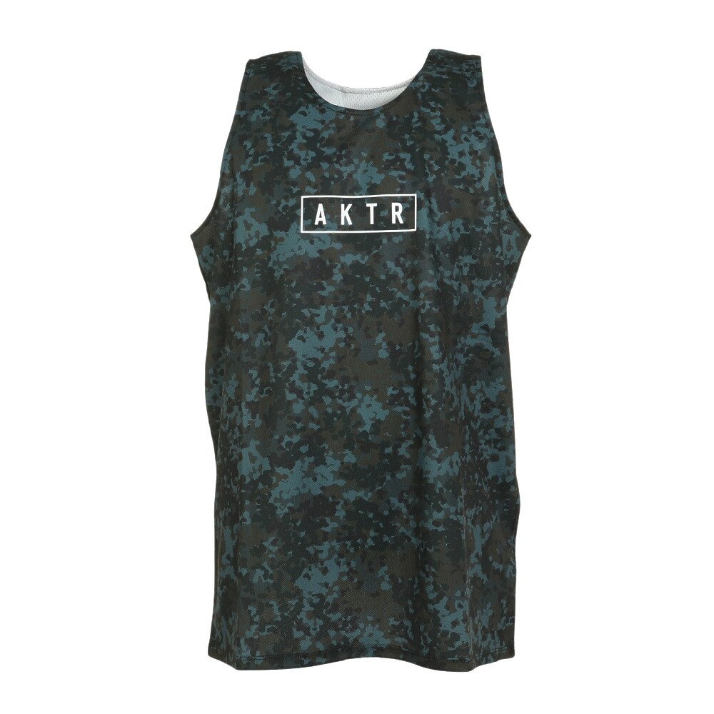送料0円 アクター AKTR メンズ バスケットボールウェア FLECKTARN CAMO リバーシブル タンク 123-011001 BKWH 