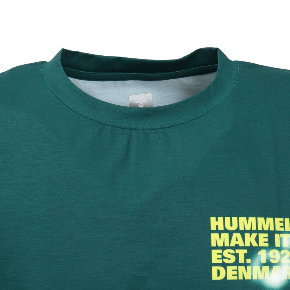ヒュンメル（hummel）（メンズ）【新商品】 スポーツウェア コットンライク ノースリーブ Tシャツ 袖なし グリーン ドライ HAPB5120XB-563
