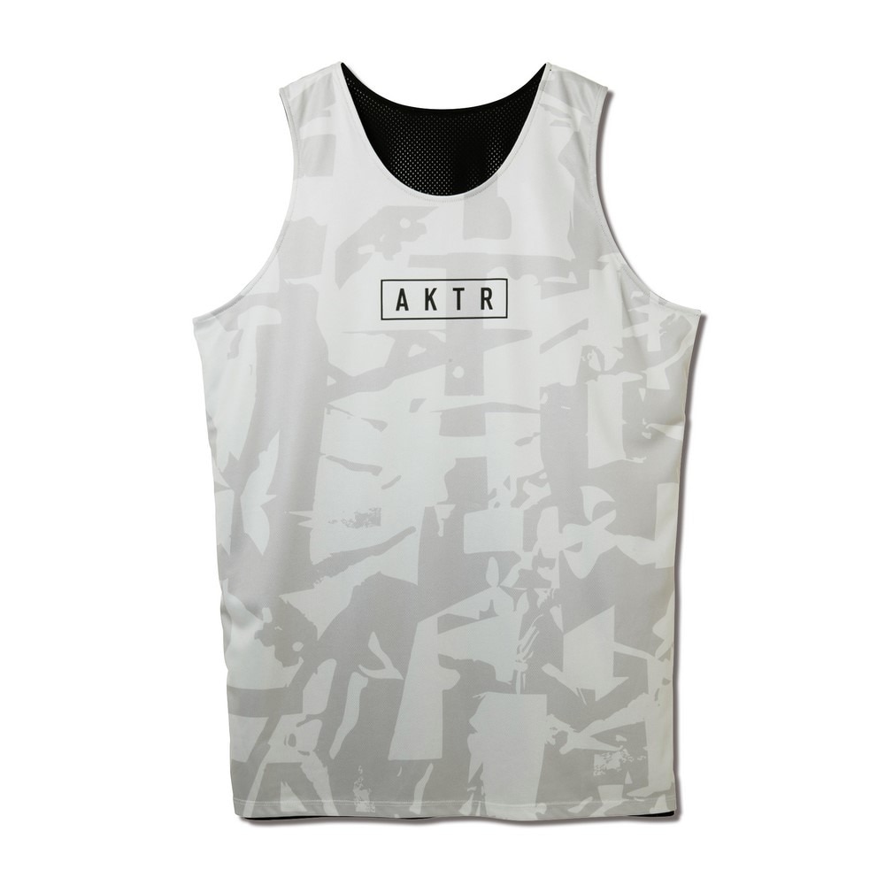 アクター（AKTR）（メンズ、レディース）バスケットボールウェア CUT-UP CAMO リバーシブル タンクトップ 125-023001 GYBK