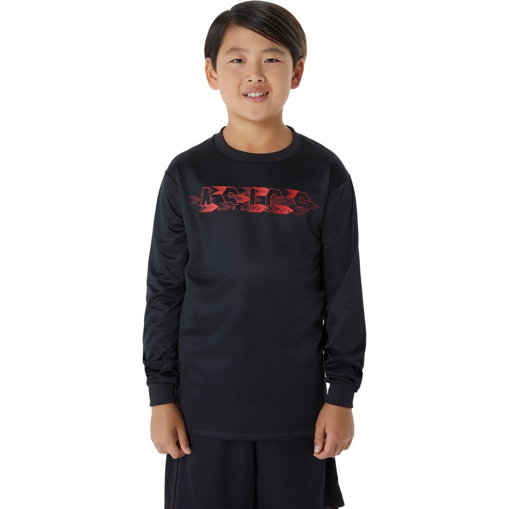 アシックス（ASICS）（キッズ）バスケットボールウェア ジュニア 長袖シャツ フロントプリントロゴ 2064A085.002