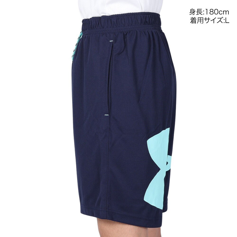 アンダーアーマー（UNDER ARMOUR）（メンズ）バスケットボールウェア ショートパンツ ベースライン ビッグロゴ ショーツ 1378333 410