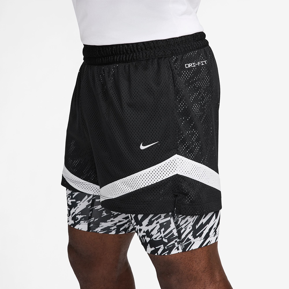 ナイキ（NIKE）（メンズ）バスケットボールウェア アイコン Dri-FIT 4インチ 2-in-1 ショーツ インナー付き HJ3894-010