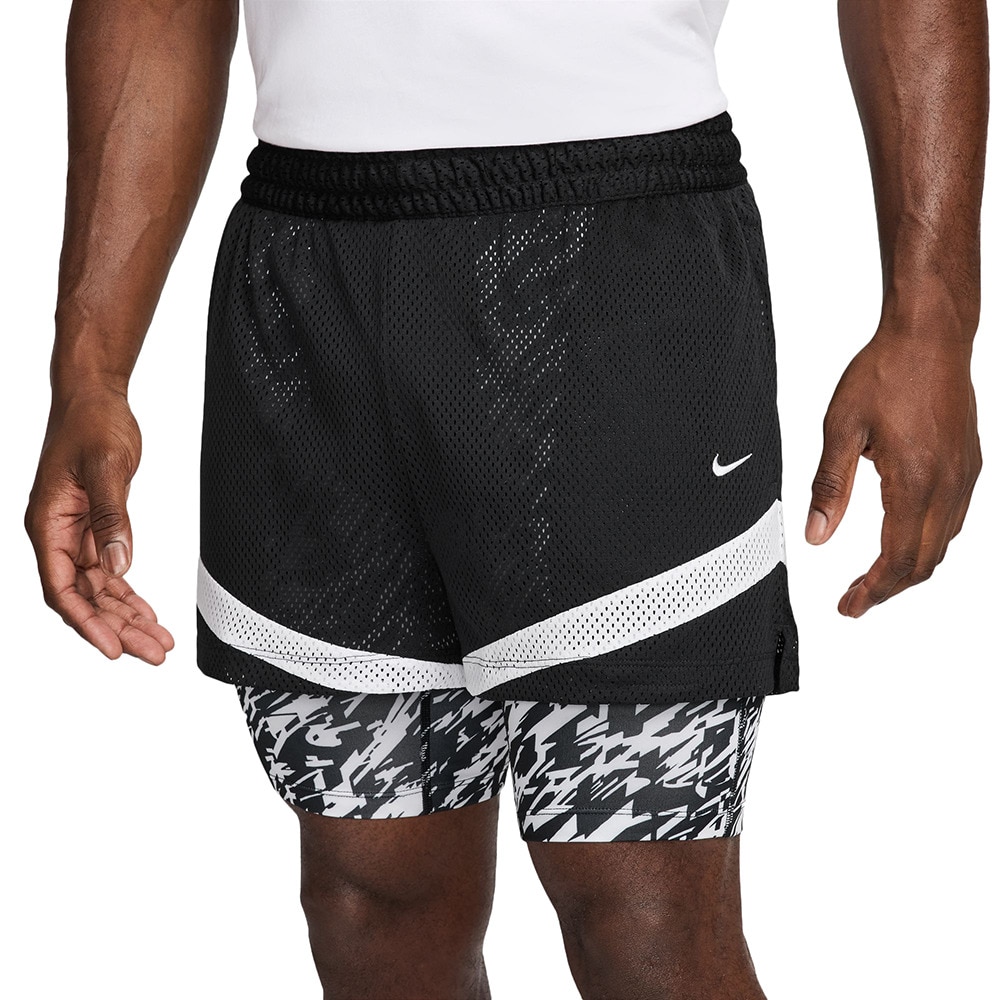 ナイキ（NIKE）（メンズ）バスケットボールウェア アイコン Dri-FIT 4インチ 2-in-1 ショーツ インナー付き HJ3894-010