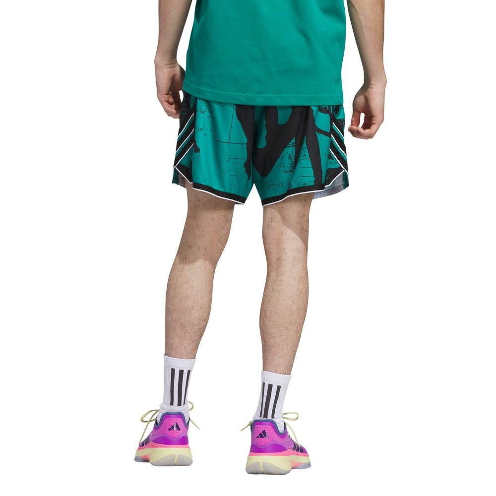 アディダス（adidas）（メンズ）バスケットボールウェア クレイジーライト 総柄プリントショーツ KPM87-JI7565