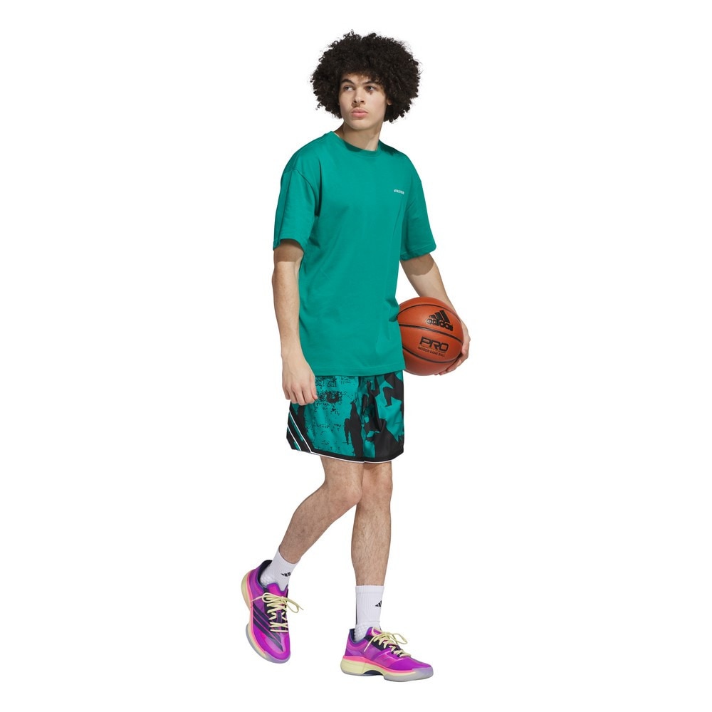 アディダス（adidas）（メンズ）バスケットボールウェア クレイジーライト 総柄プリントショーツ KPM87-JI7565