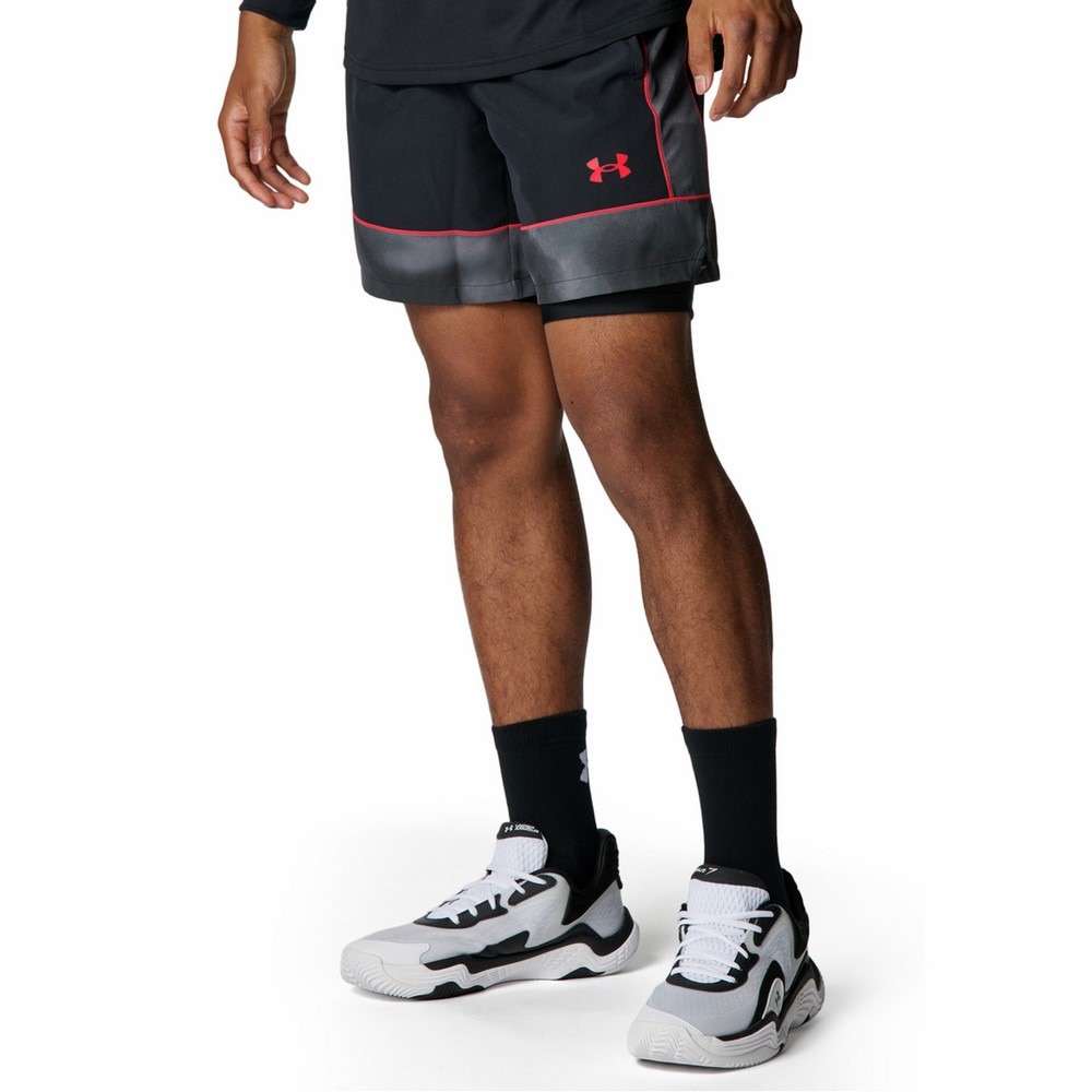 アンダーアーマー（UNDER ARMOUR）（メンズ）バスケットボールウェア ゾーン ウーブンショーツ 6007866 001