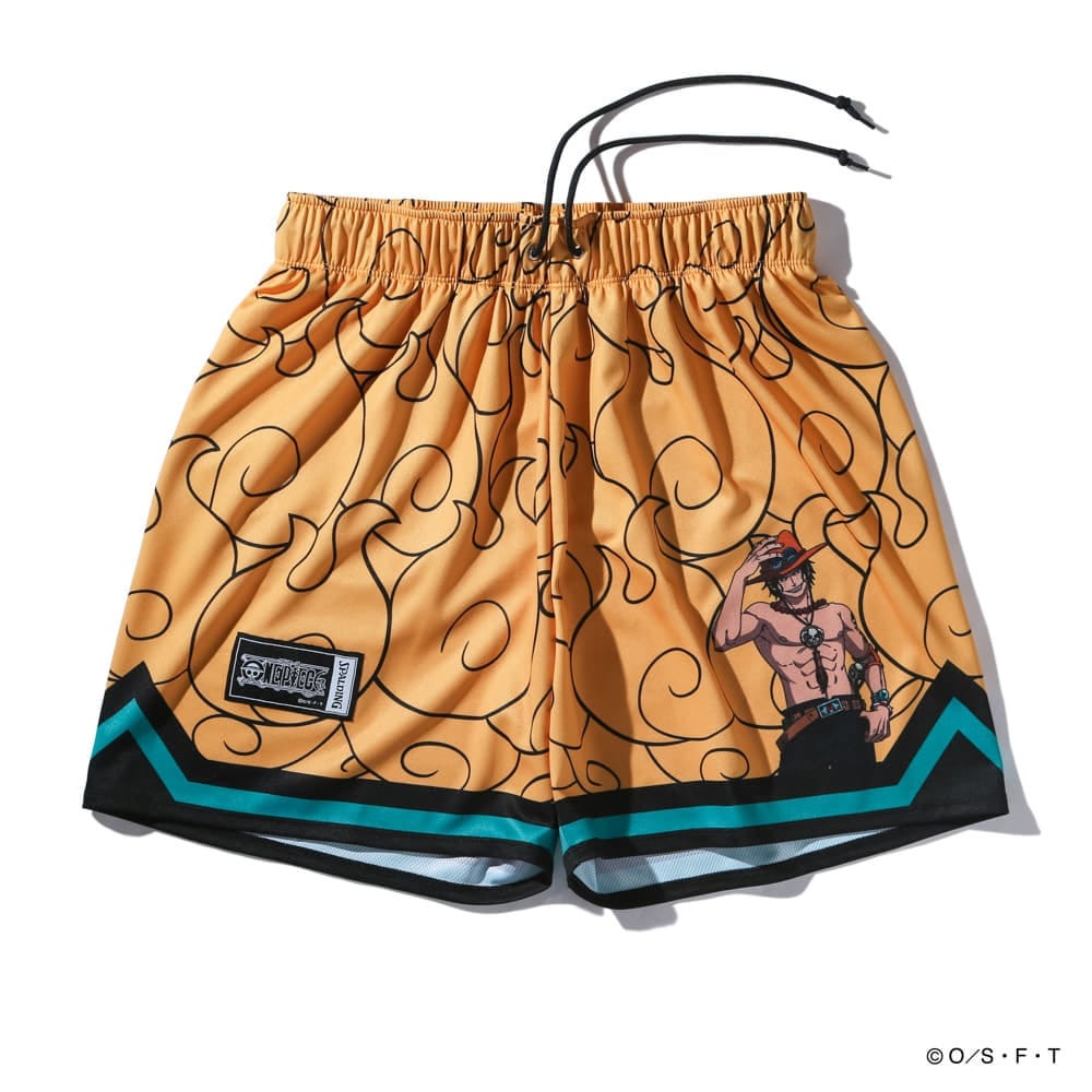 スポルディング（SPALDING）（メンズ、レディース）バスケットボールウェア ジャージーショーツ ONE PIECEメラメラの実 SMP25108POR