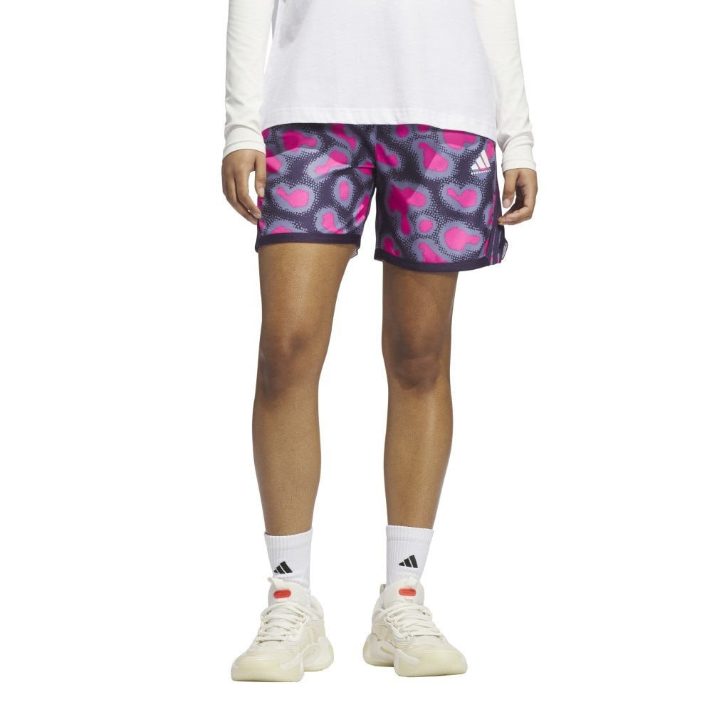 アディダス（adidas）（レディース）バスケットボールウェア プラクティスパンツ クレージー ライト ジオード カモ AOP ショーツ JUY90-JY4764