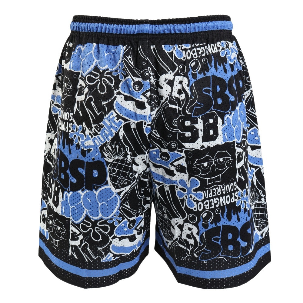 スポルディング（SPALDING）（メンズ、レディース）バスケットボールウェア ジャージーショーツ スポンジ・ボブ グラフィティ SMP25156SBL