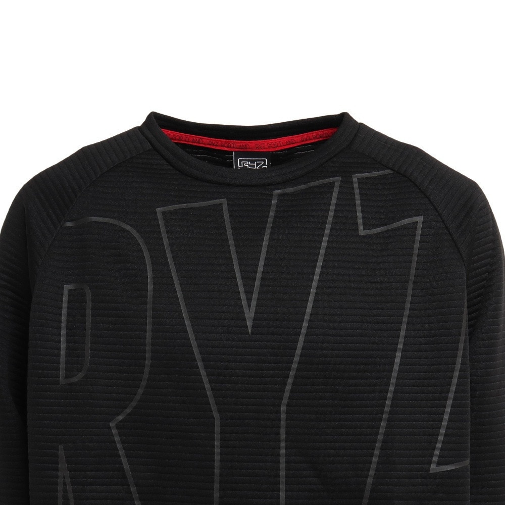 ライズ（RYZ）（メンズ）フリース クルーネック 長袖Tシャツ 751R9CD6612 BLK