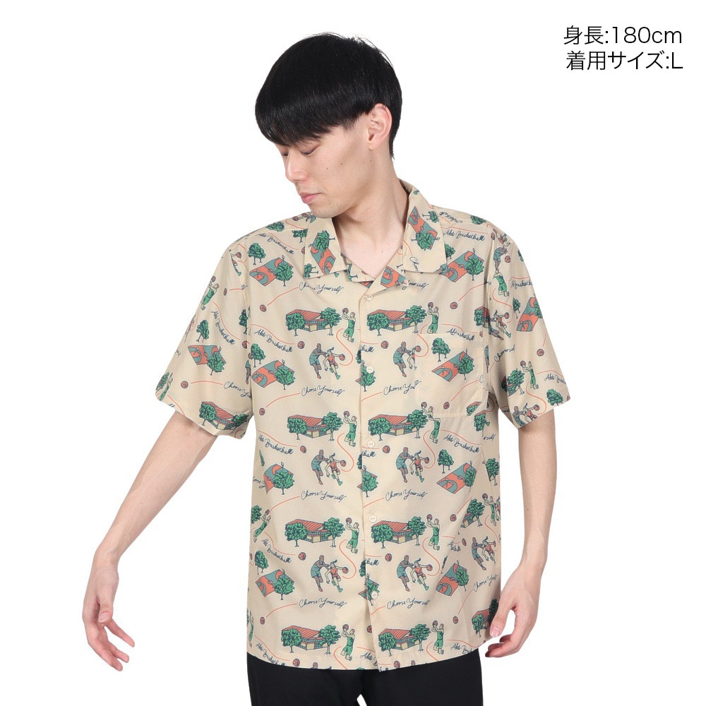 アクター（AKTR）（メンズ）バスケットボールウェア アロハシャツ 124-021010 WH 速乾