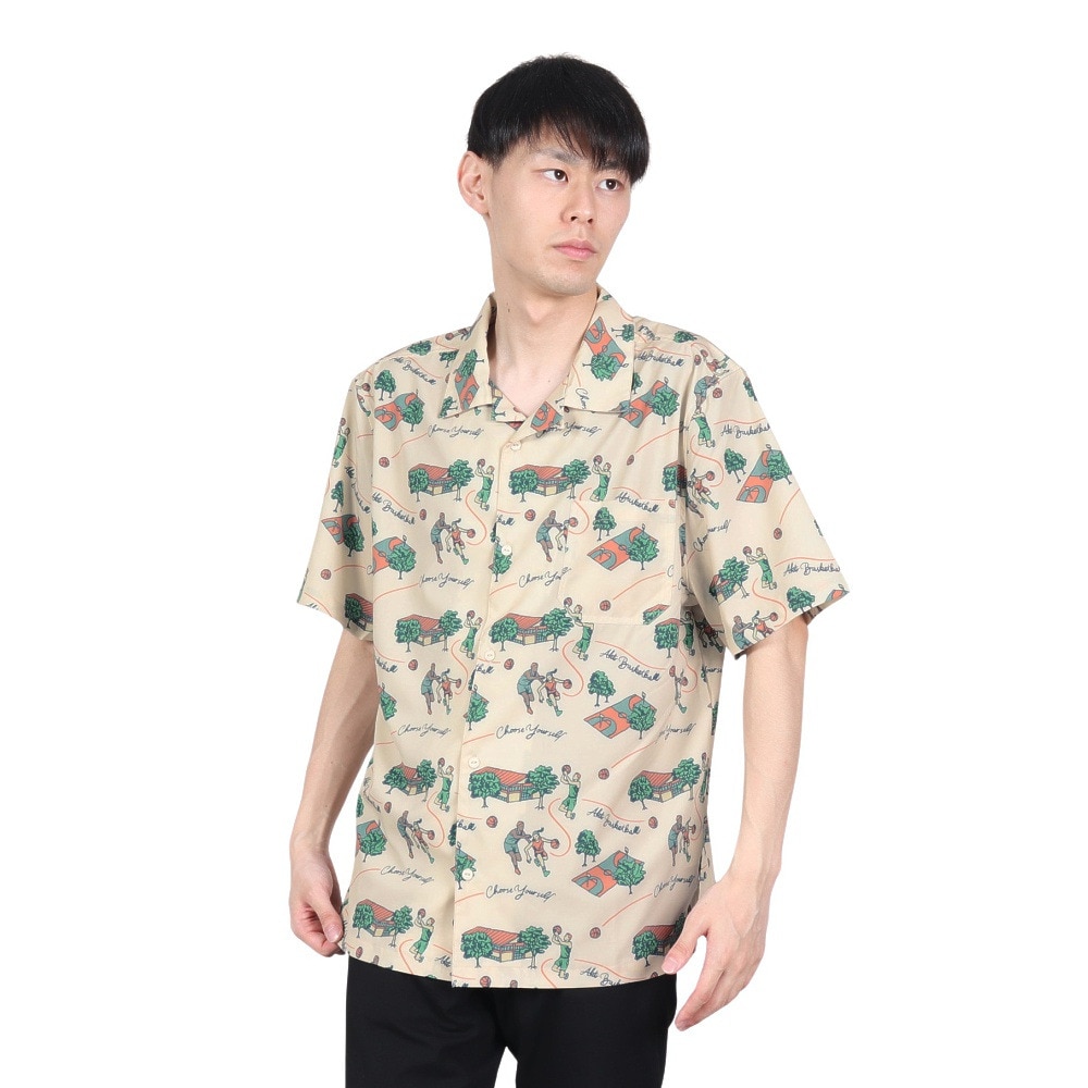 アクター（AKTR）（メンズ）バスケットボールウェア アロハシャツ 124-021010 WH 速乾