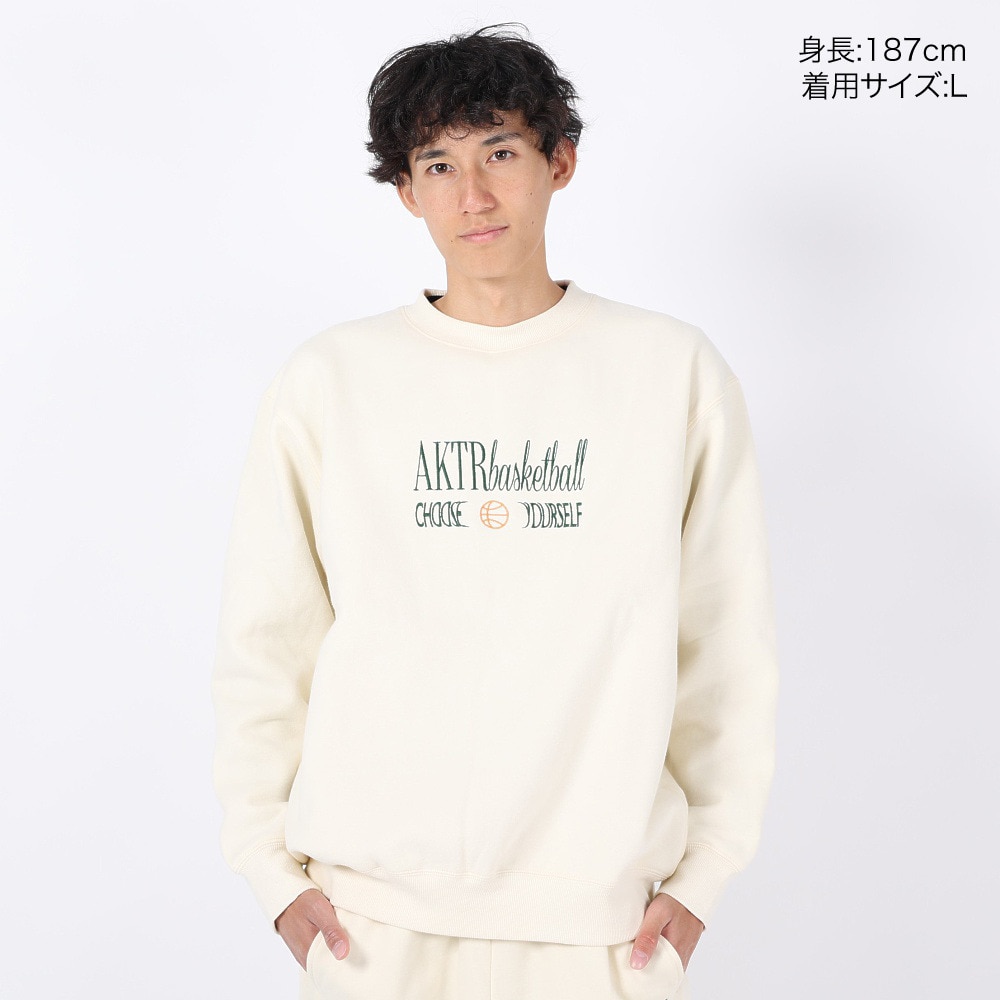 アクター（AKTR）（メンズ、レディース）バスケットボールウェア RETRO-CHIC SWEAT クルーネック シャツ 123-034010 CR