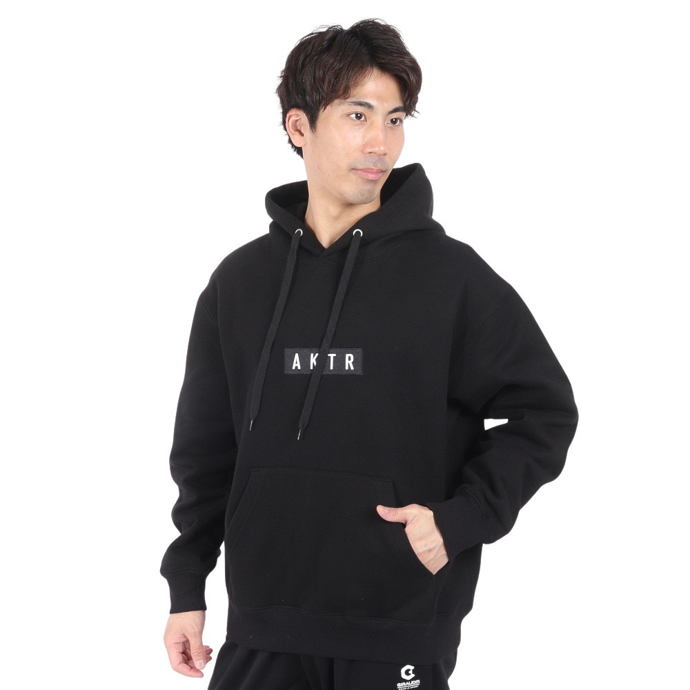 アクター（AKTR）（メンズ、レディース）バスケットボールウェア ロゴスウェットプルオーバーフーディー 223-018010 BK