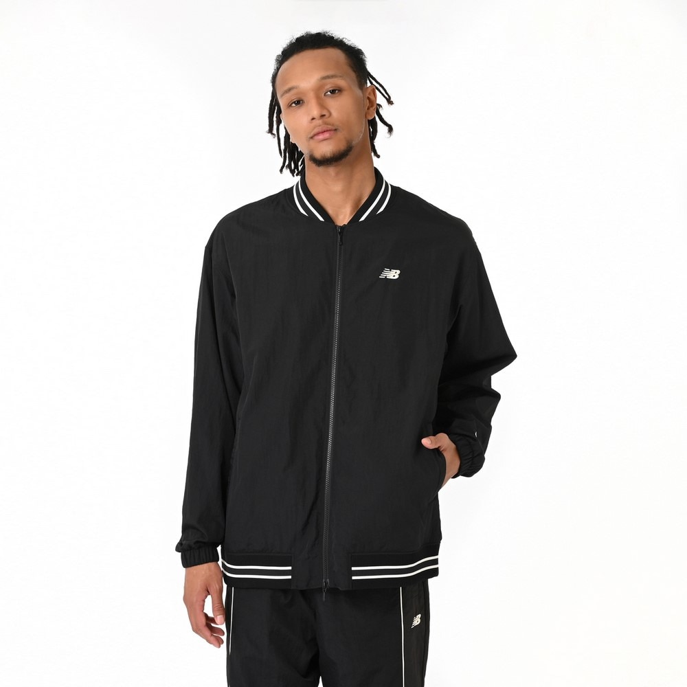 ニューバランス（new balance）（メンズ）バスケットボールウェア ボンバージャケット 裏地起毛メッシュ AMJ55632BK