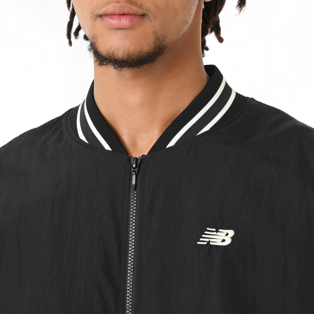 ニューバランス（new balance）（メンズ）バスケットボールウェア ボンバージャケット 裏地起毛メッシュ AMJ55632BK