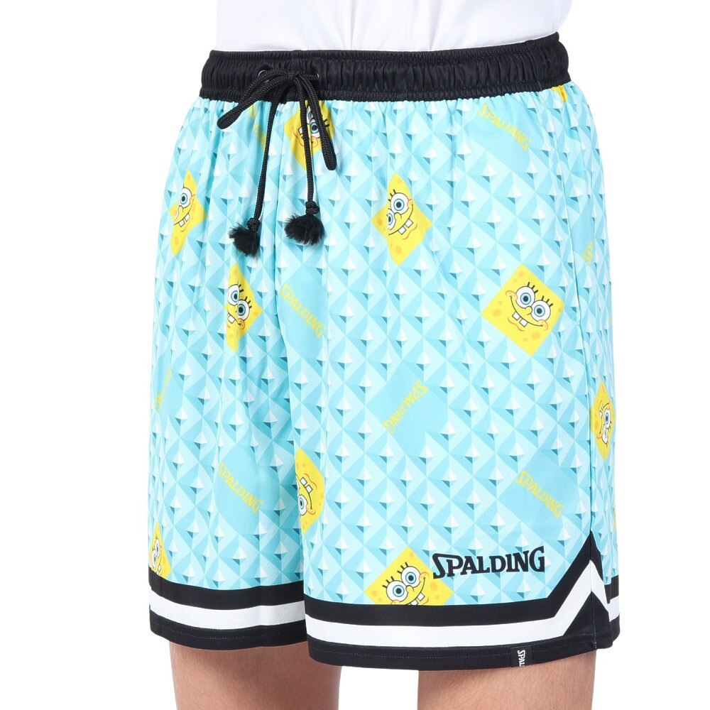 スポルディング（SPALDING）（メンズ、レディース）バスケットボールウェア プラクティスパンツ スポンジ・ボブ パターンS SMP23147SBL