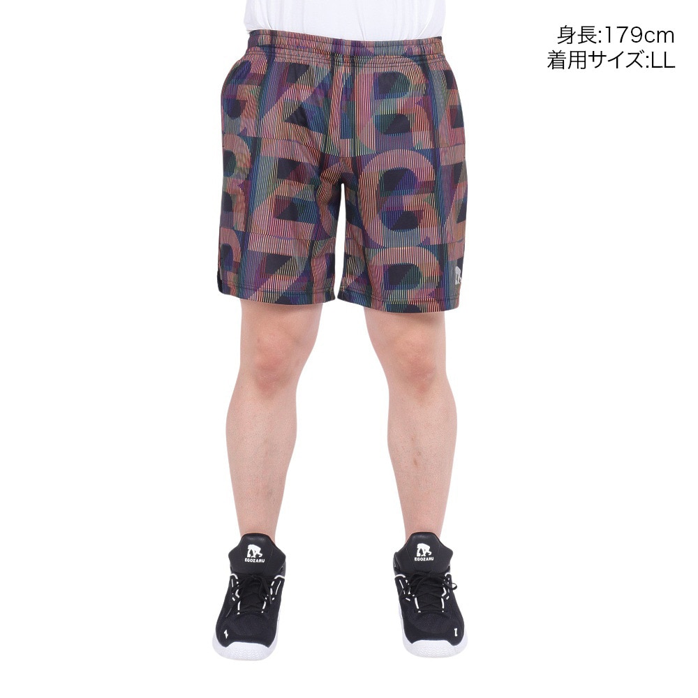 エゴザル（EGOZARU）（メンズ）バスケットボールウェア ひざ上丈 カットオフ バーティカルモノグラム ショートパンツ EZHP-S2407-012 速乾